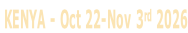 KENYA - Oct 22-Nov 3rd 2026